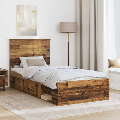 vidaXL Bettrahmen Altholz 100 x 200 cm Massives Kiefernholz