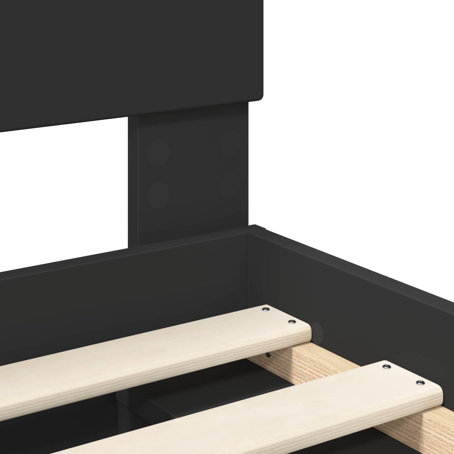 vidaXL Bettrahmen Schwarz 90 x 190 cm Massives Kiefernholz