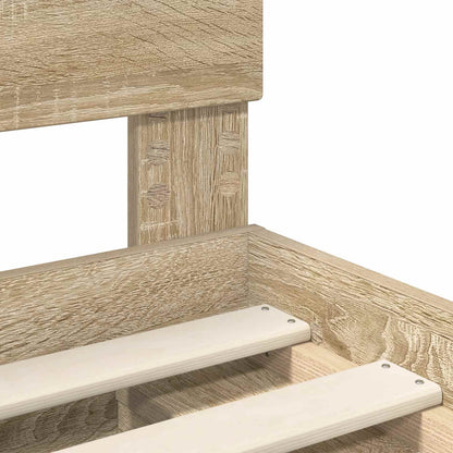vidaXL Bettrahmen mit Kopfteil Sonoma 90 x 190 cm Massives Kiefernholz