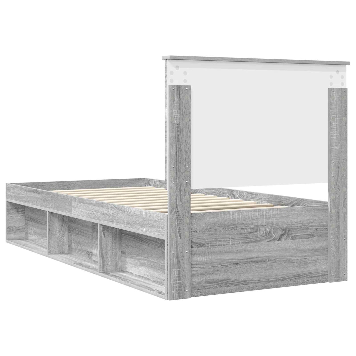 vidaXL Cadre de lit Gris Sonoma 90 x 200 cm Bois de pin massif
