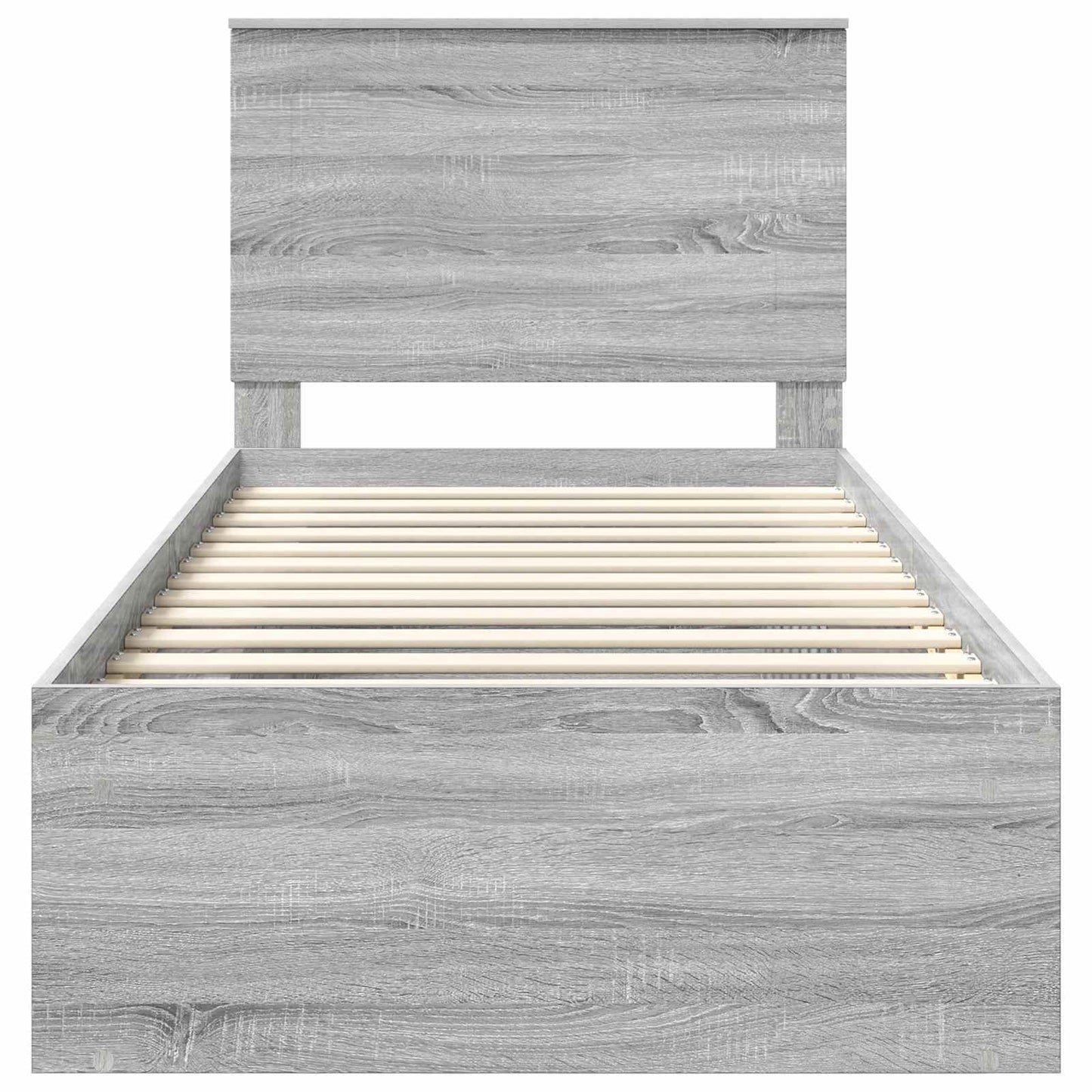 vidaXL Cadre de lit Gris Sonoma 90 x 200 cm Bois de pin massif