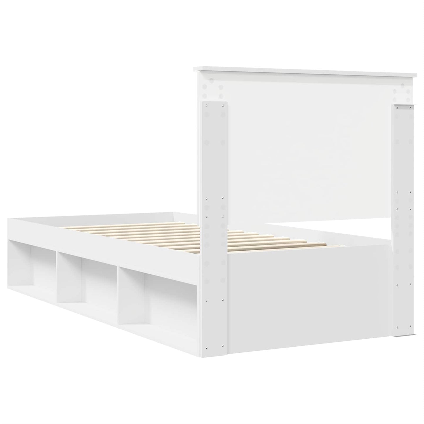 vidaXL Bettrahmen mit Kopfteil Weiß 75 x 190 cm Massives Kiefernholz