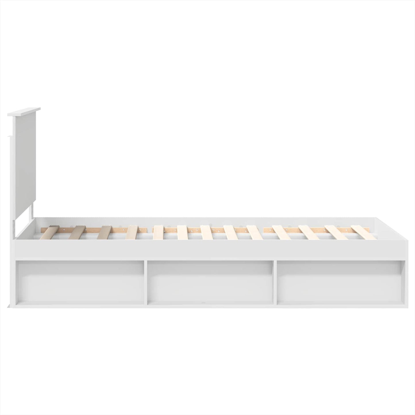 vidaXL Bettrahmen mit Kopfteil Weiß 75 x 190 cm Massives Kiefernholz