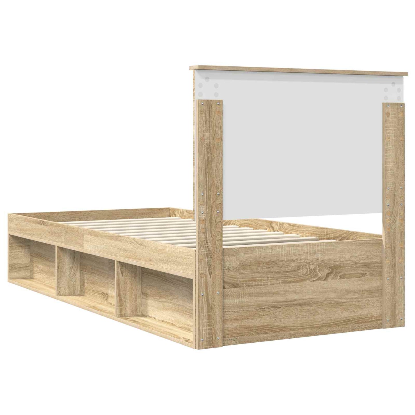 vidaXL Bettrahmen Sonoma-Eiche 75 x 190 cm Massives Kiefernholz