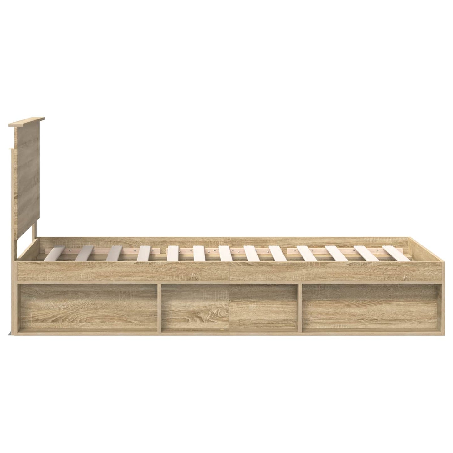 vidaXL Bettrahmen Sonoma-Eiche 75 x 190 cm Massives Kiefernholz