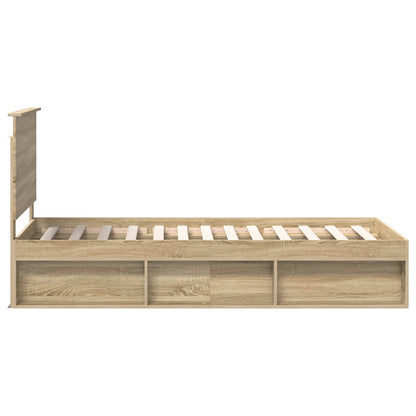 vidaXL Bettrahmen Sonoma-Eiche 75 x 190 cm Massives Kiefernholz