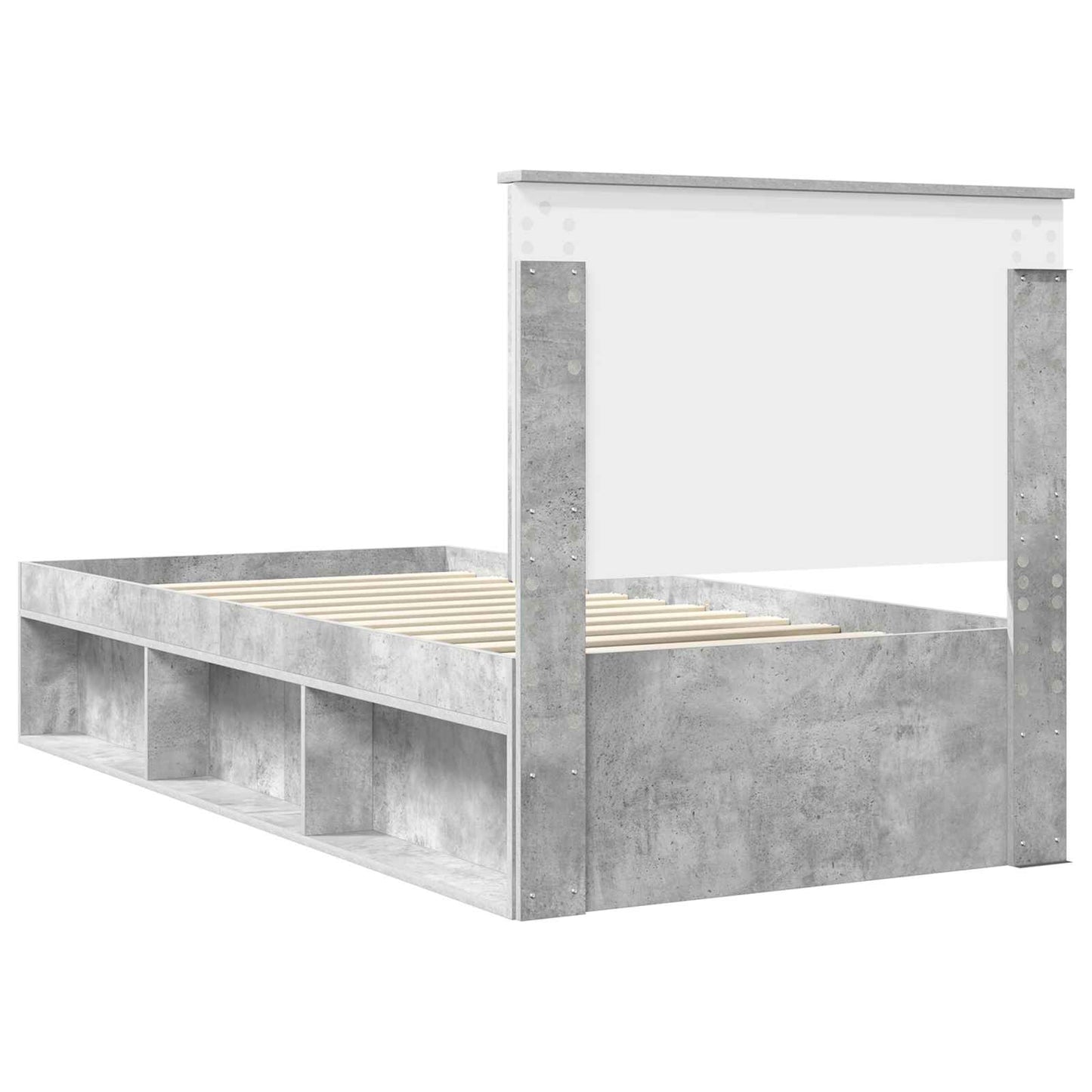 vidaXL Bettrahmen Beton Grau 75 x 190 cm Massives Kiefernholz