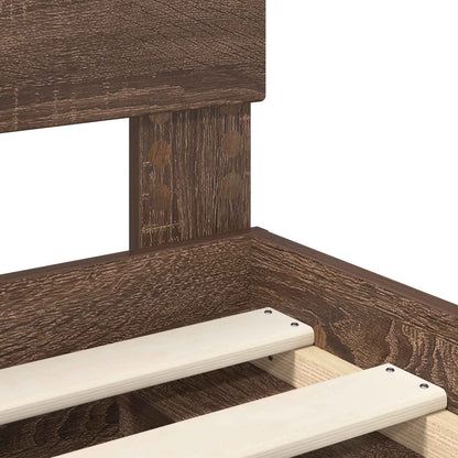 vidaXL Bettrahmen Braun Eichen-Optik 75 x 190 cm Massives Kiefernholz