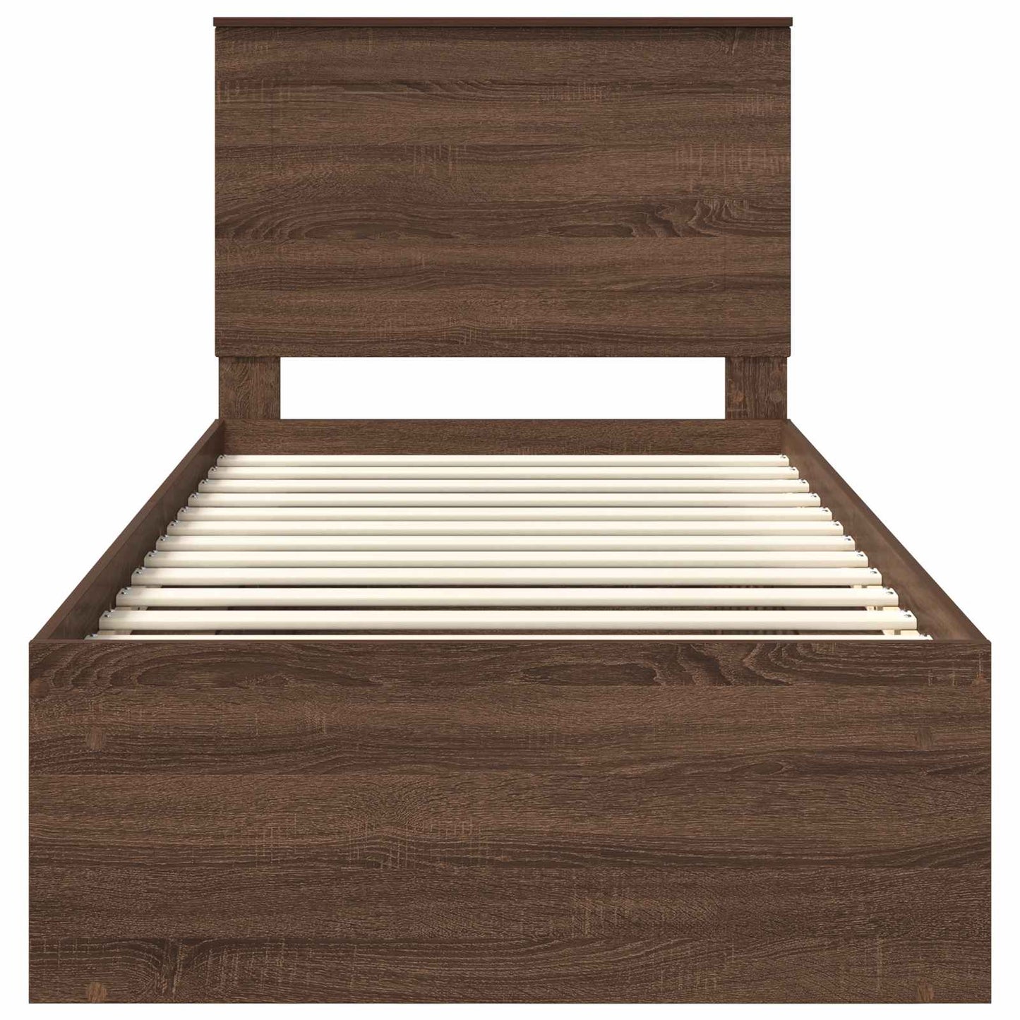 vidaXL Bettrahmen Braun Eichen-Optik 75 x 190 cm Massives Kiefernholz
