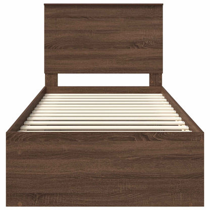 vidaXL Bettrahmen Braun Eichen-Optik 75 x 190 cm Massives Kiefernholz