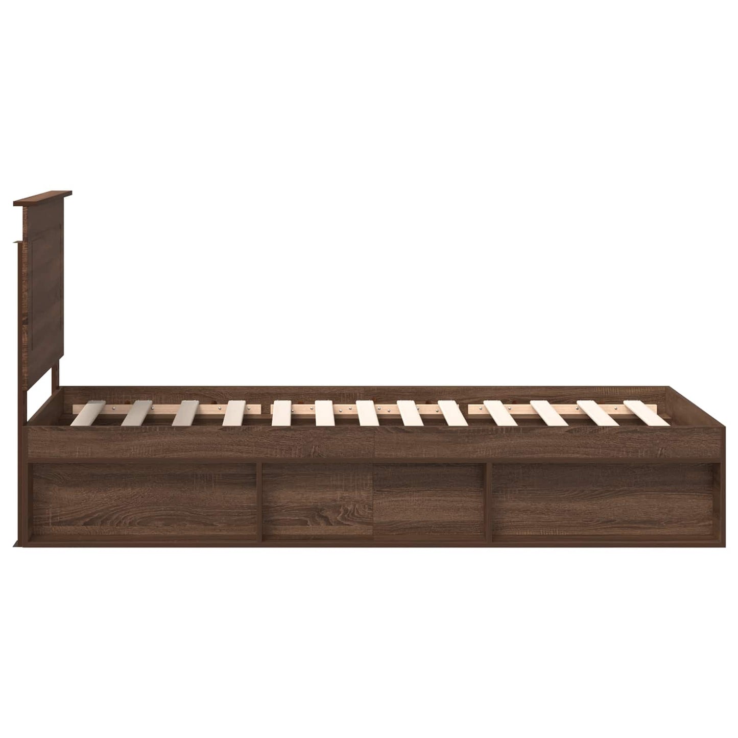 vidaXL Bettrahmen Braun Eichen-Optik 75 x 190 cm Massives Kiefernholz