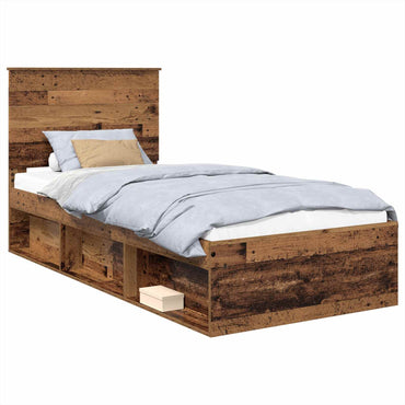 vidaXL Bettrahmen Altholz 75 x 190 cm Massives Kiefernholz