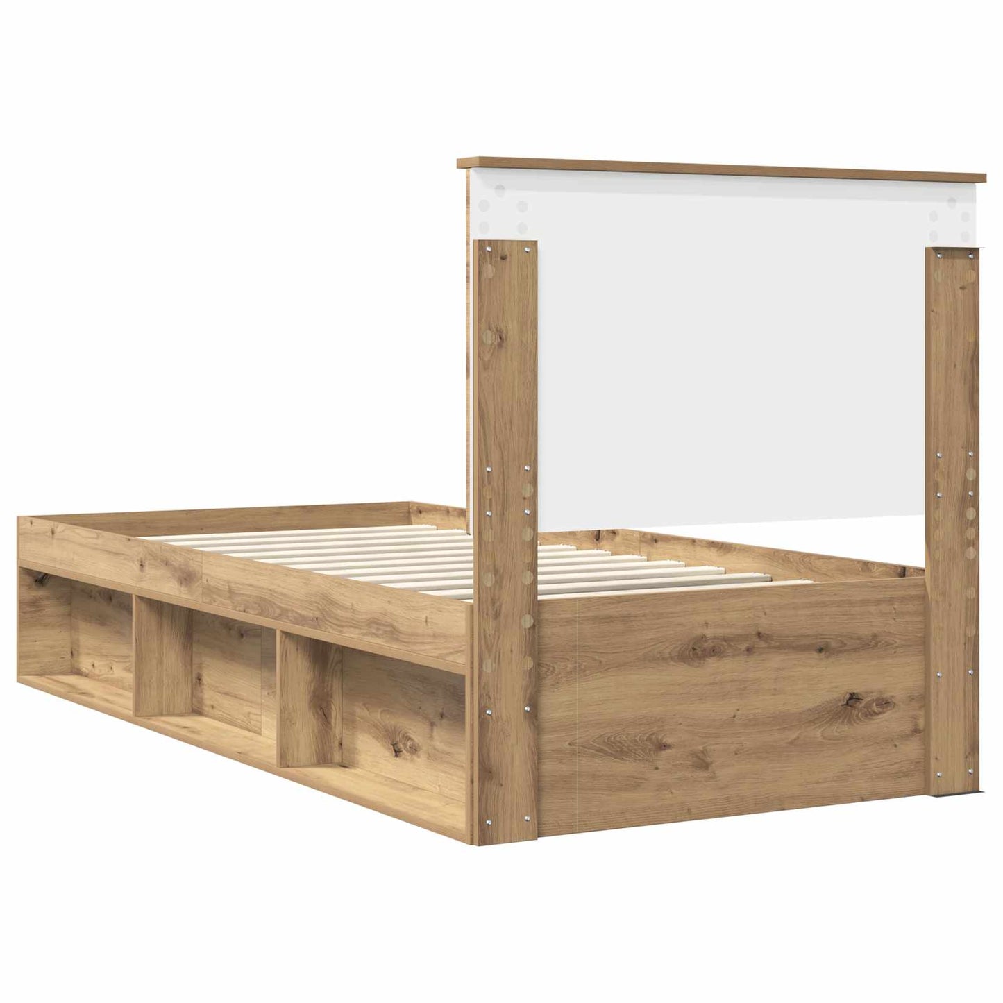 vidaXL Cadre de lit Artisanat Chêne 75 x 190 cm Bois de pin massif