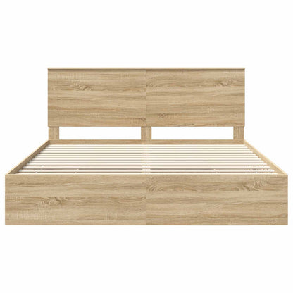 vidaXL Bettrahmen Sonoma-Eiche 200 x 200 cm Ingenieurs Holz
