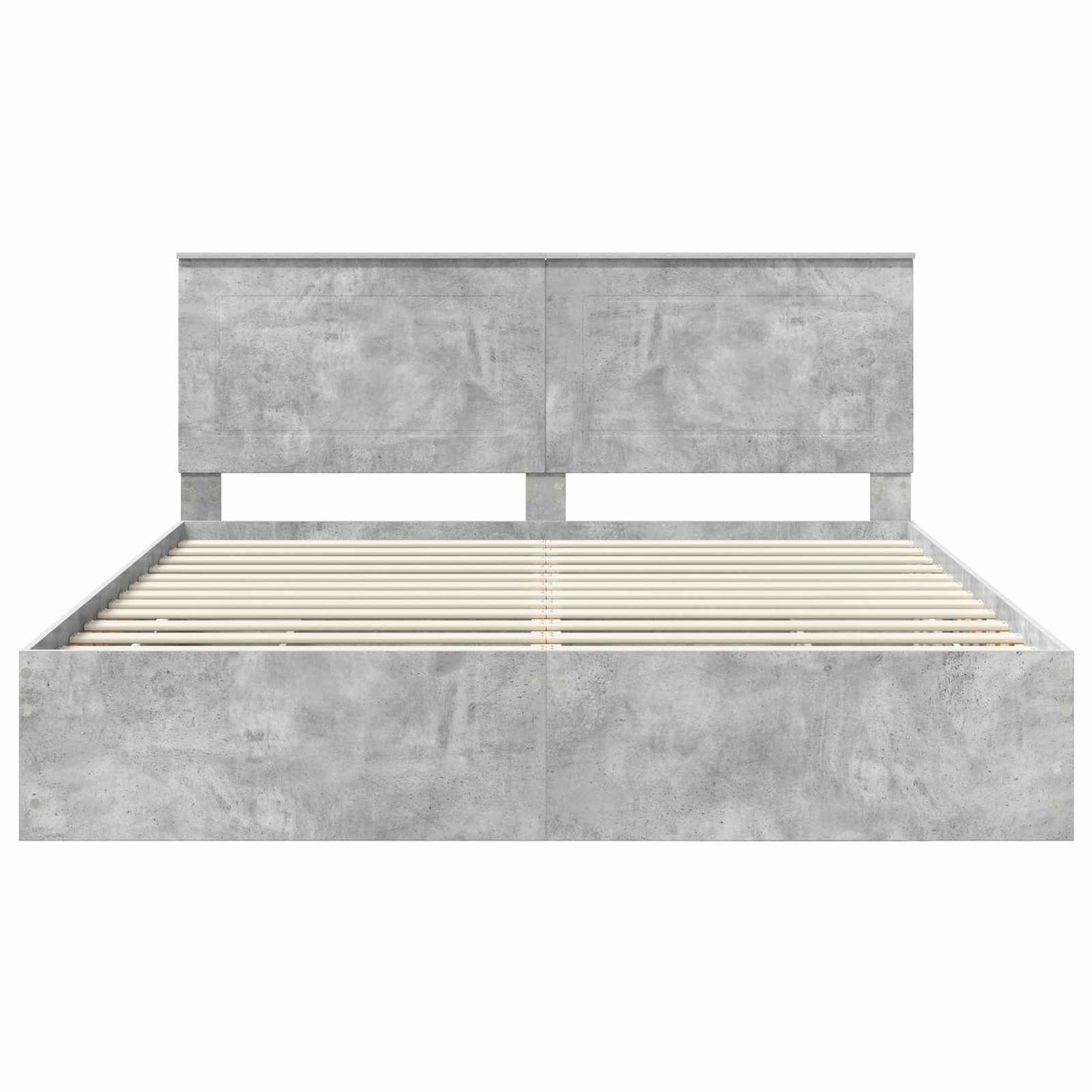 vidaXL Bettrahmen mit Kopfteil Beton Grau 200 x 200 cm Ingenieurs Holz