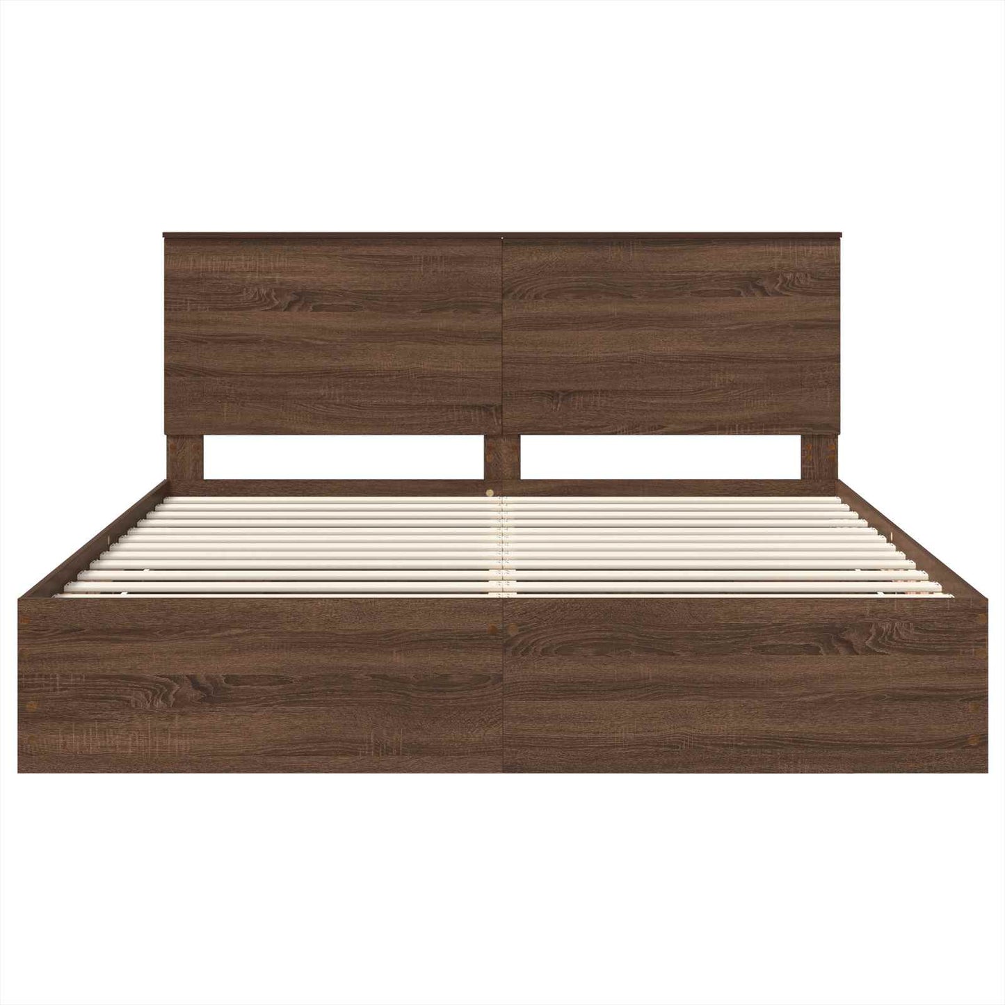vidaXL Bettrahmen Braun Eichen-Optik 200 x 200 cm Ingenieurs Holz