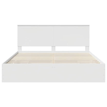 vidaXL Bettrahmen mit Schubladen Weiß 180 x 200 cm Ingenieurs Holz