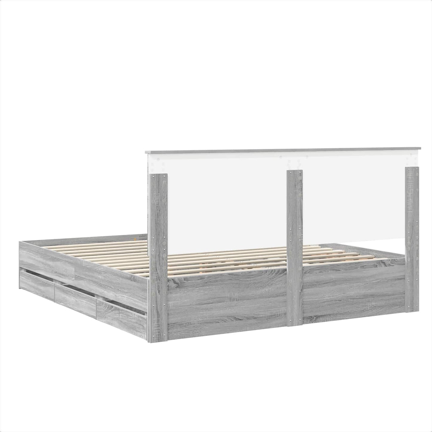 vidaXL Bettrahmen Graues Sonoma 180 x 200 cm Ingenieurs Holz