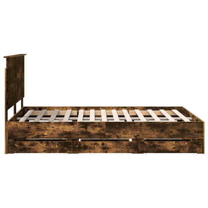vidaXL Bettrahmen Geräucherte Eiche 160 x 200 cm Ingenieurs Holz