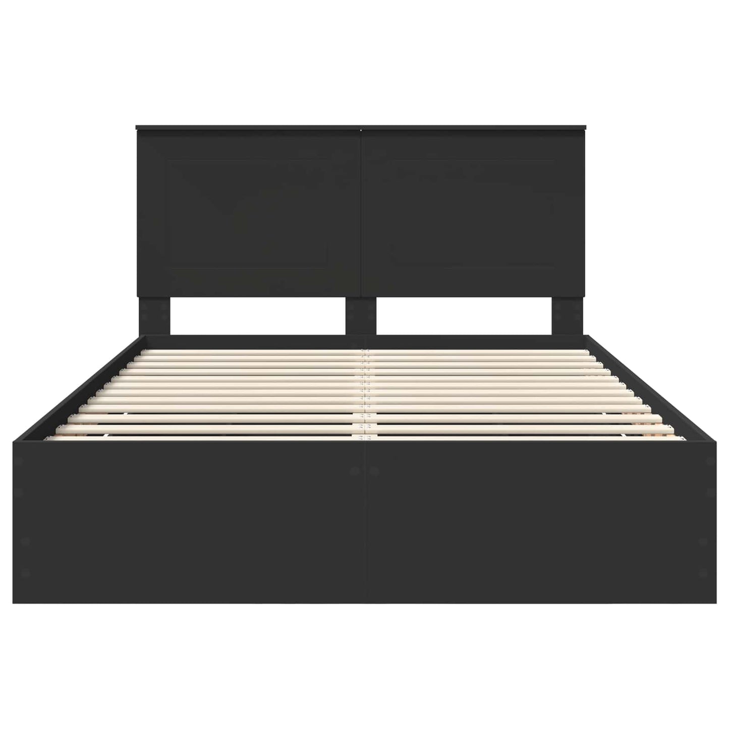 vidaXL Bettrahmen mit Schubladen Schwarz 150 x 200 cm Ingenieurs Holz