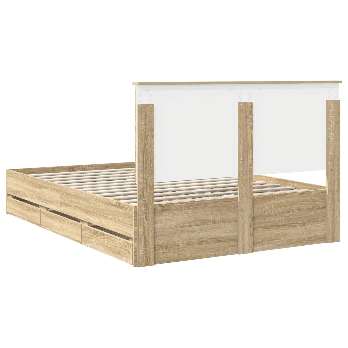 vidaXL Bettrahmen Sonoma-Eiche 140 x 190 cm Ingenieurs Holz