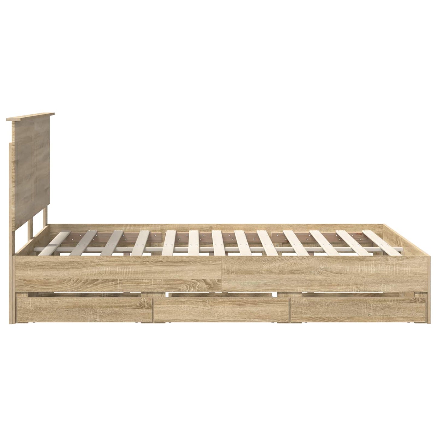 vidaXL Bettrahmen Sonoma-Eiche 140 x 190 cm Ingenieurs Holz