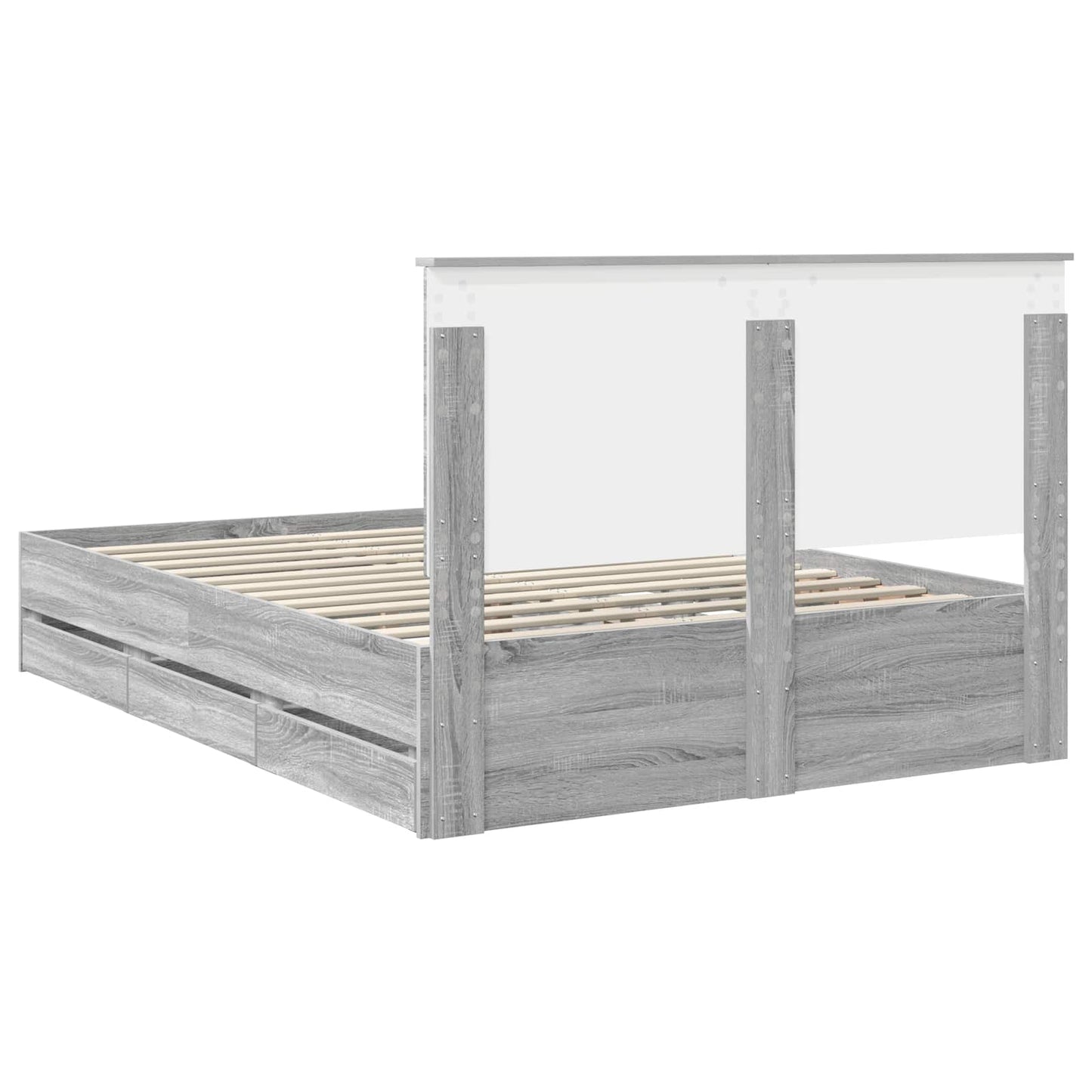vidaXL Bettrahmen Graues Sonoma 140 x 190 cm Ingenieurs Holz