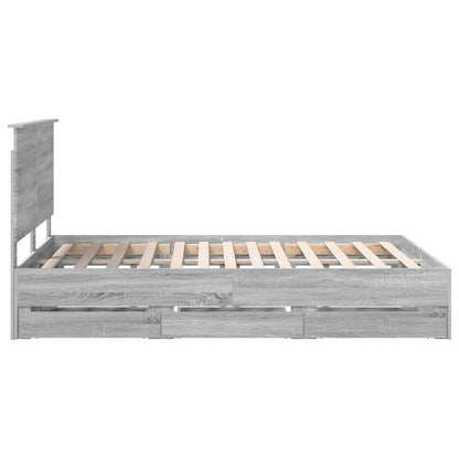 vidaXL Bettrahmen Graues Sonoma 140 x 190 cm Ingenieurs Holz