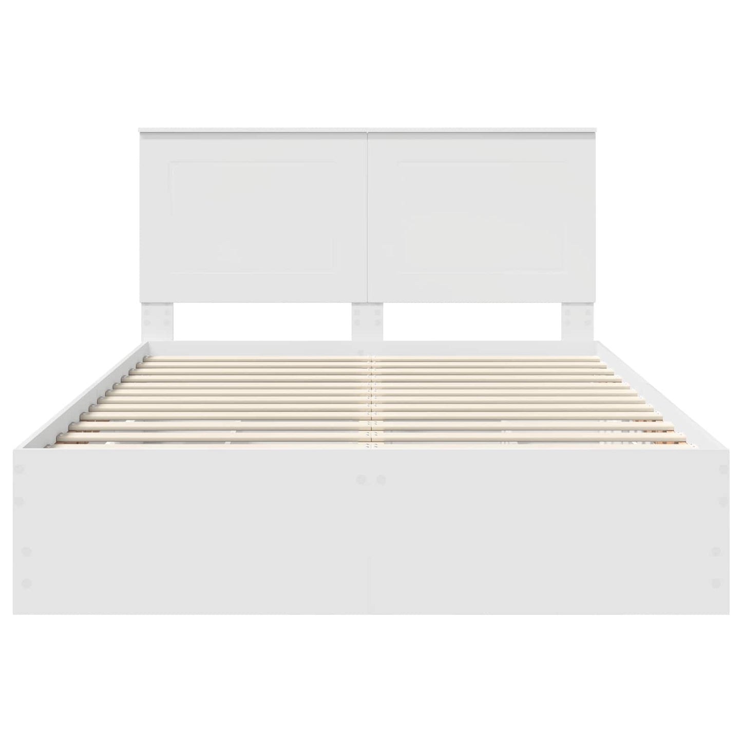 vidaXL Bettrahmen mit Schubladen Weiß 140 x 200 cm Ingenieurs Holz