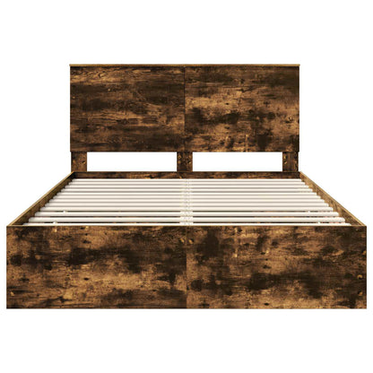 vidaXL Bettrahmen Geräucherte Eiche 140 x 200 cm Ingenieurs Holz