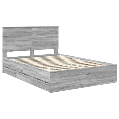 vidaXL Bettrahmen Graues Sonoma 140 x 200 cm Ingenieurs Holz