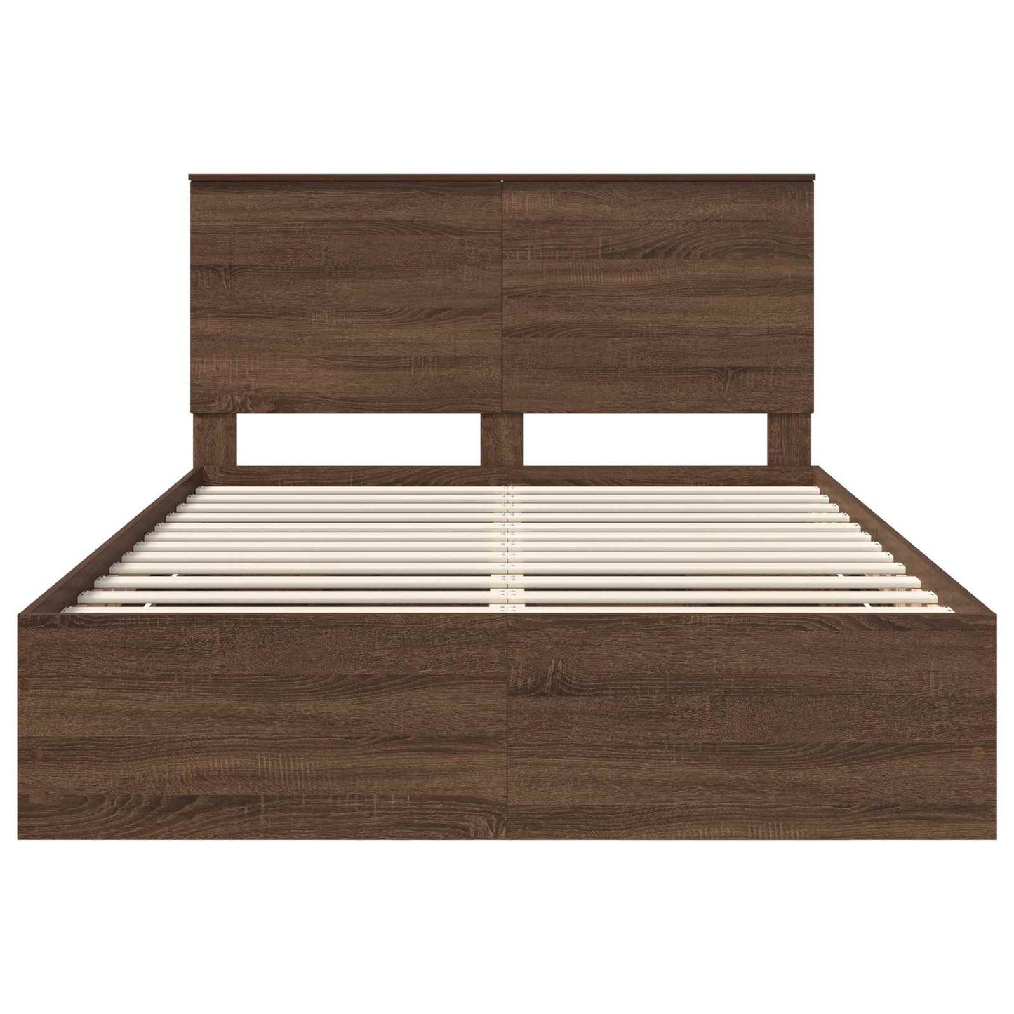 vidaXL Bettrahmen Braun Eichen-Optik 140 x 200 cm Ingenieurs Holz