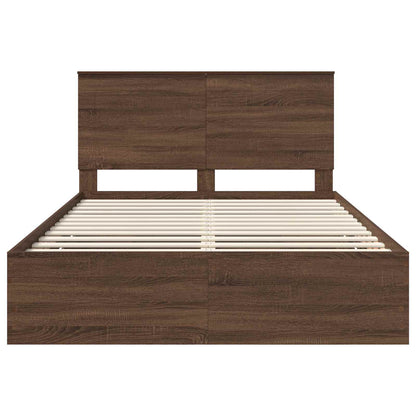 vidaXL Bettrahmen Braun Eichen-Optik 140 x 200 cm Ingenieurs Holz