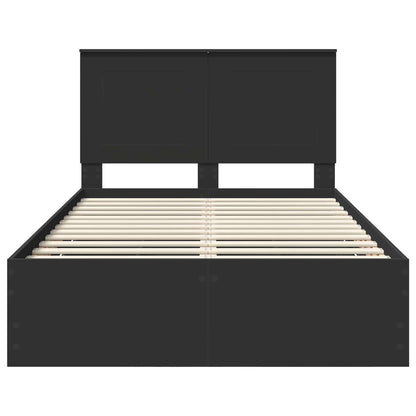 vidaXL Bettrahmen mit Schubladen Schwarz 135 x 190 cm Ingenieurs Holz