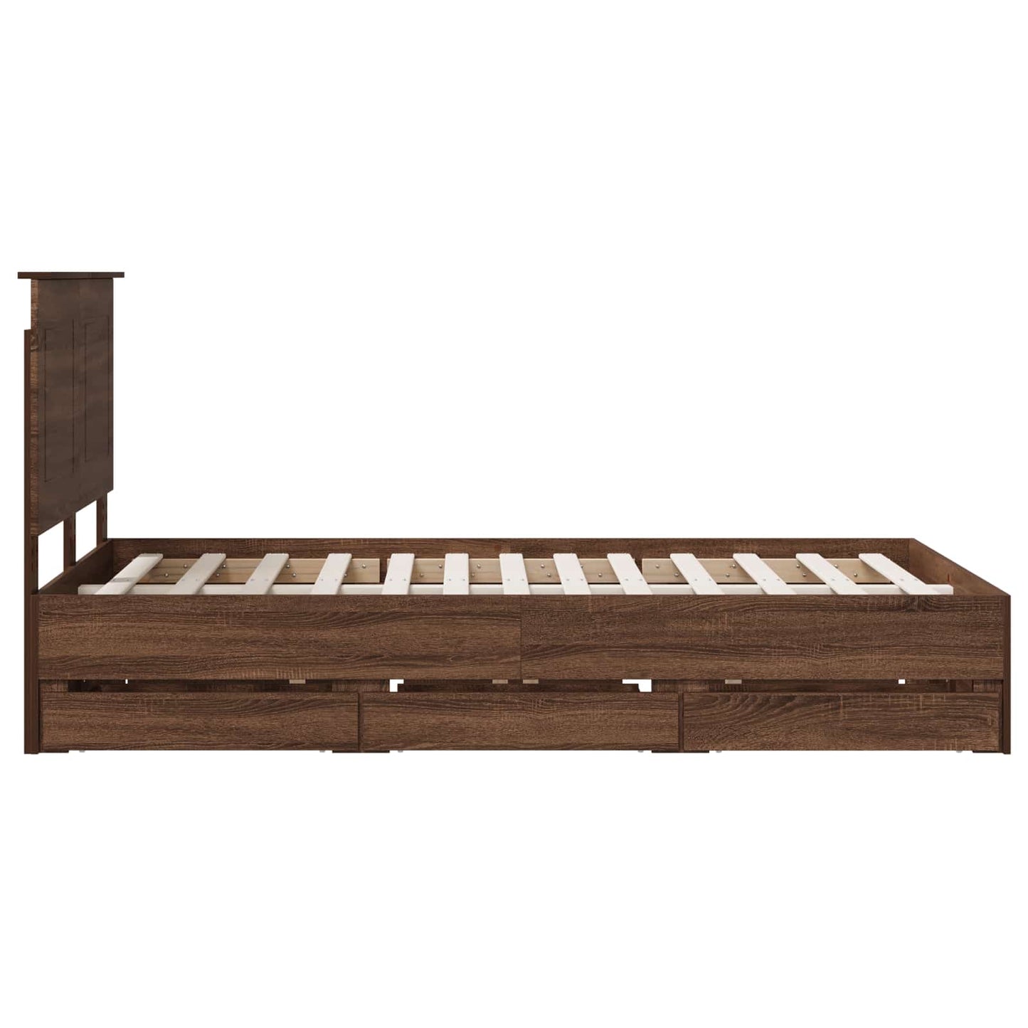 Bettrahmen Braun Eichen-Optik 135 x 190 cm Ingenieurs Holz