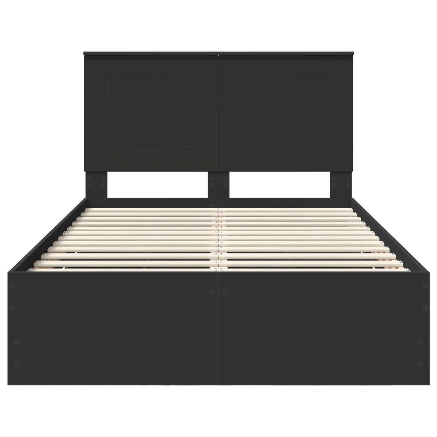 Bettrahmen mit Schubladen Schwarz 120 x 190 cm Ingenieurs Holz