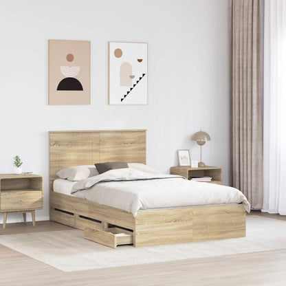 vidaXL Bettrahmen Sonoma-Eiche 120 x 190 cm Ingenieurs Holz