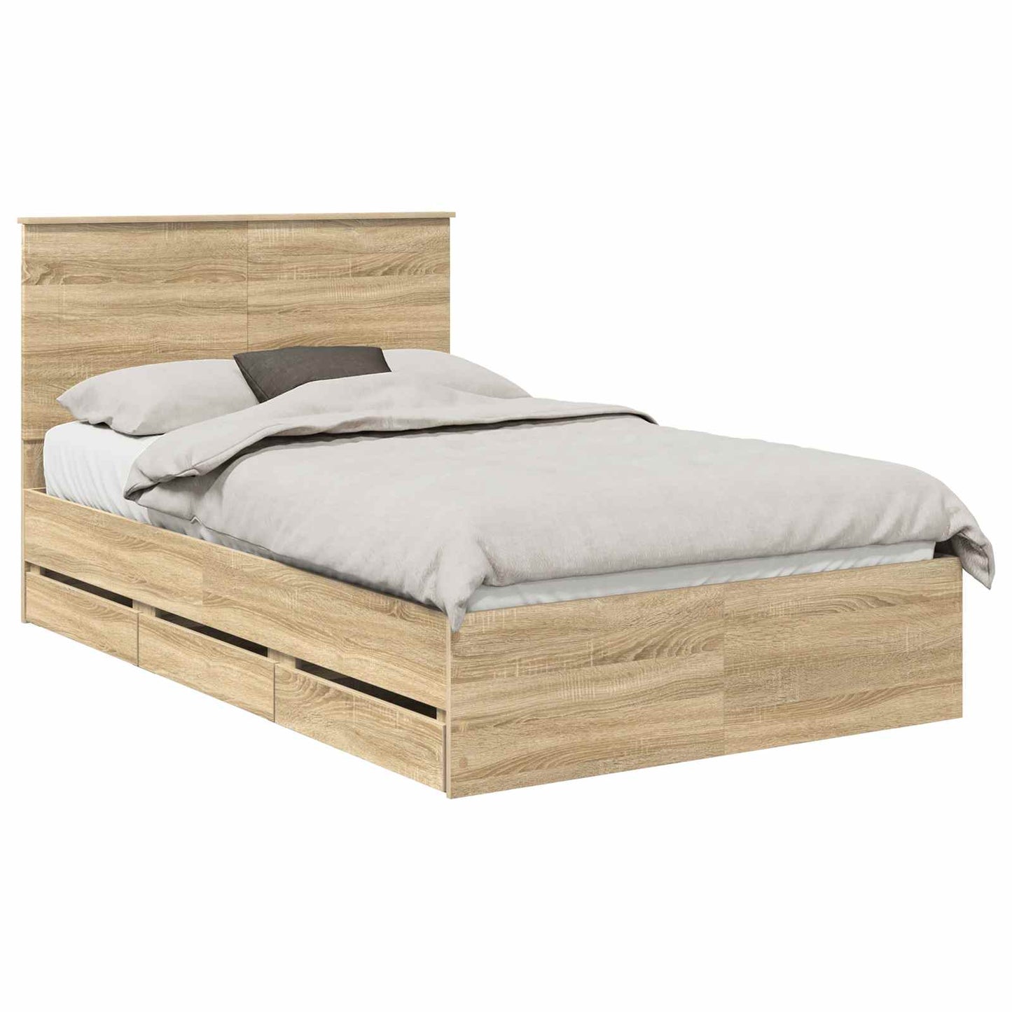 vidaXL Bettrahmen Sonoma-Eiche 120 x 190 cm Ingenieurs Holz