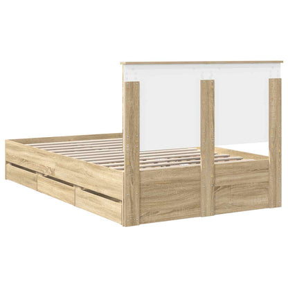 vidaXL Bettrahmen Sonoma-Eiche 120 x 190 cm Ingenieurs Holz