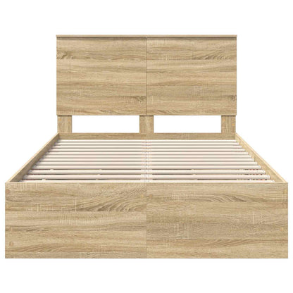 vidaXL Bettrahmen Sonoma-Eiche 120 x 190 cm Ingenieurs Holz