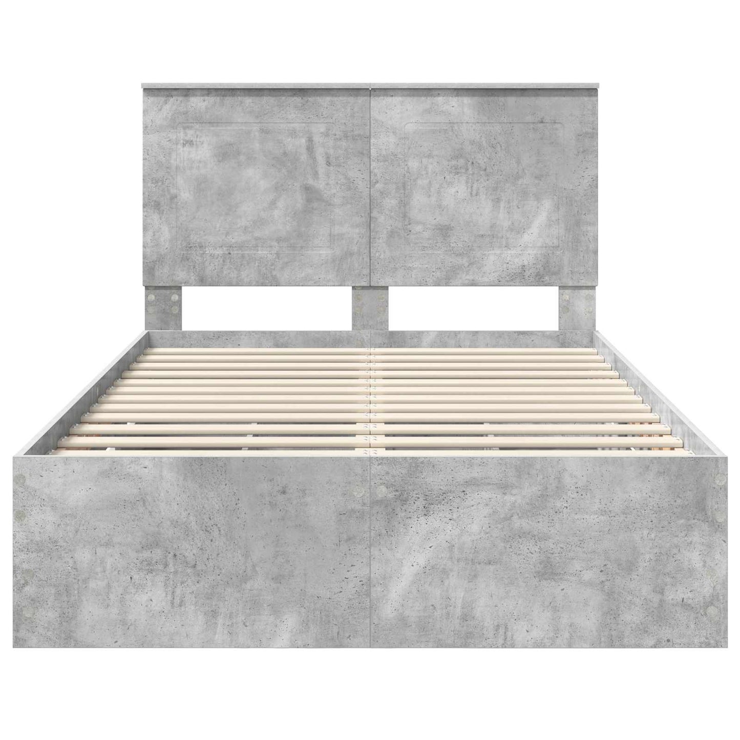 vidaXL Bettrahmen mit Kopfteil Beton Grau 120 x 190 cm Ingenieurs Holz