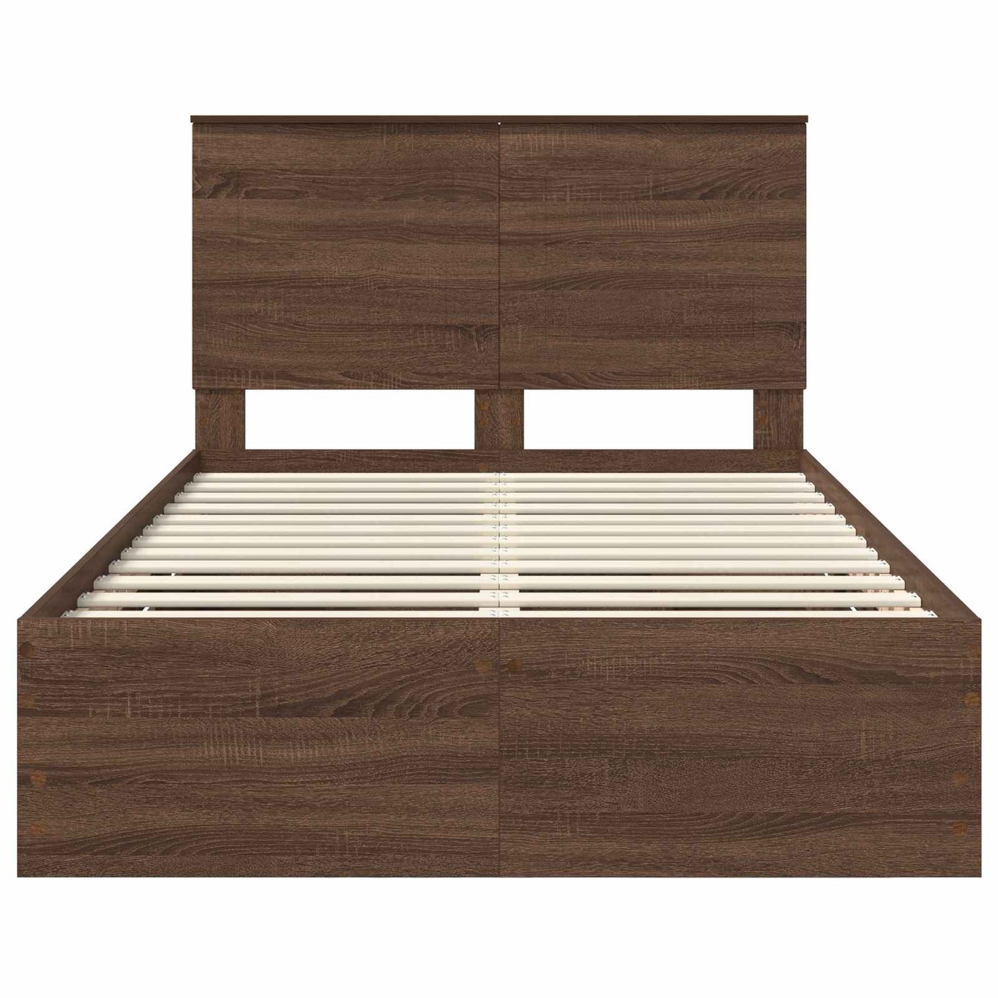 Bettrahmen Braun Eichen-Optik 120 x 190 cm Ingenieurs Holz