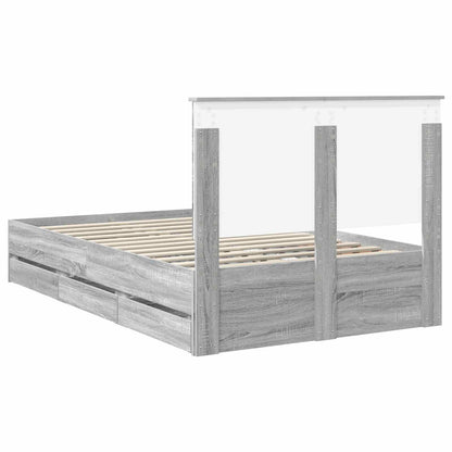 vidaXL Bettrahmen Graues Sonoma 120 x 200 cm Ingenieurs Holz