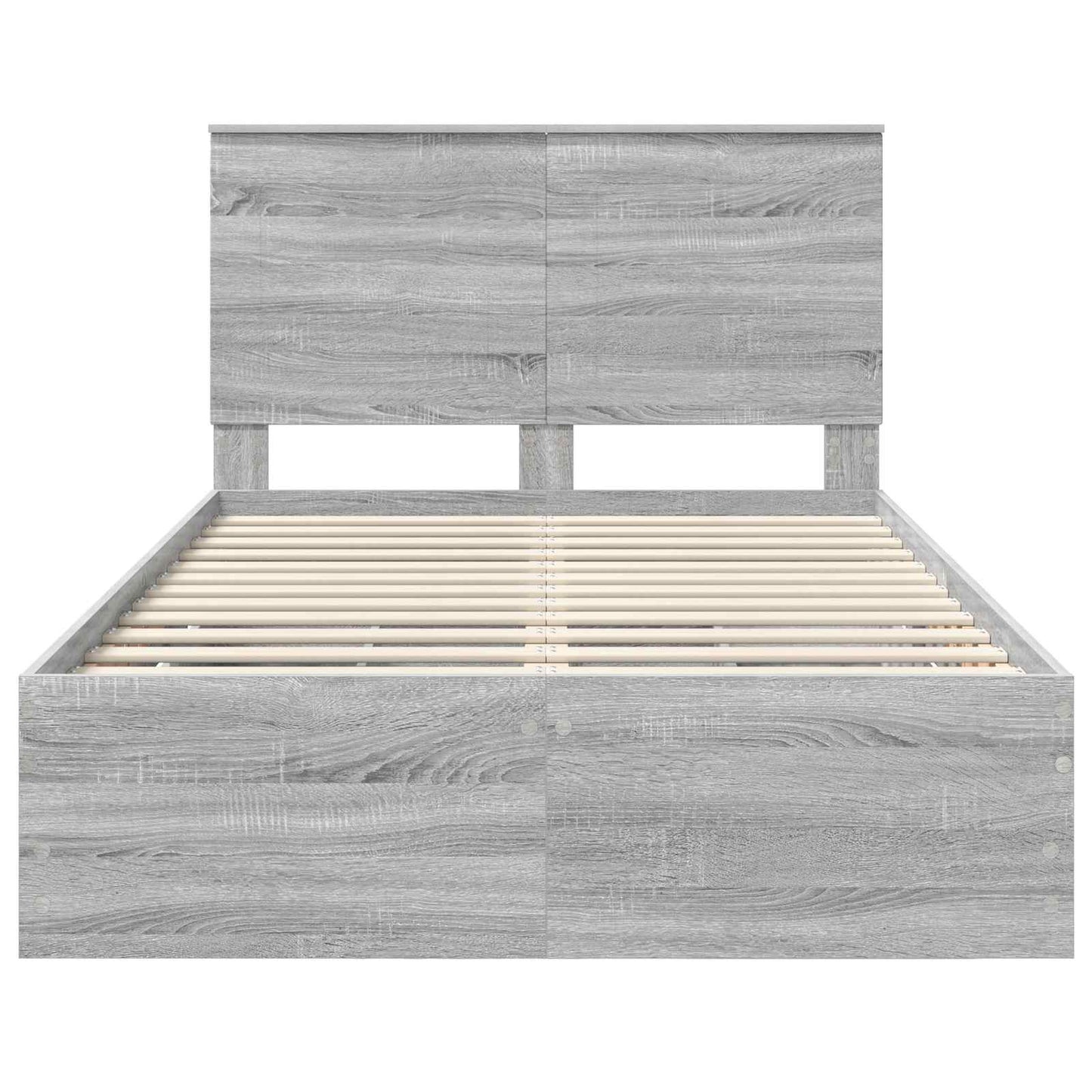 vidaXL Bettrahmen Graues Sonoma 120 x 200 cm Ingenieurs Holz