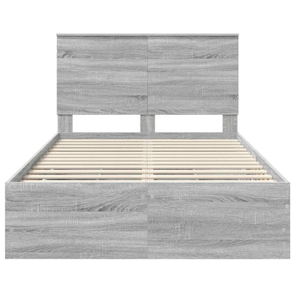 vidaXL Bettrahmen Graues Sonoma 120 x 200 cm Ingenieurs Holz