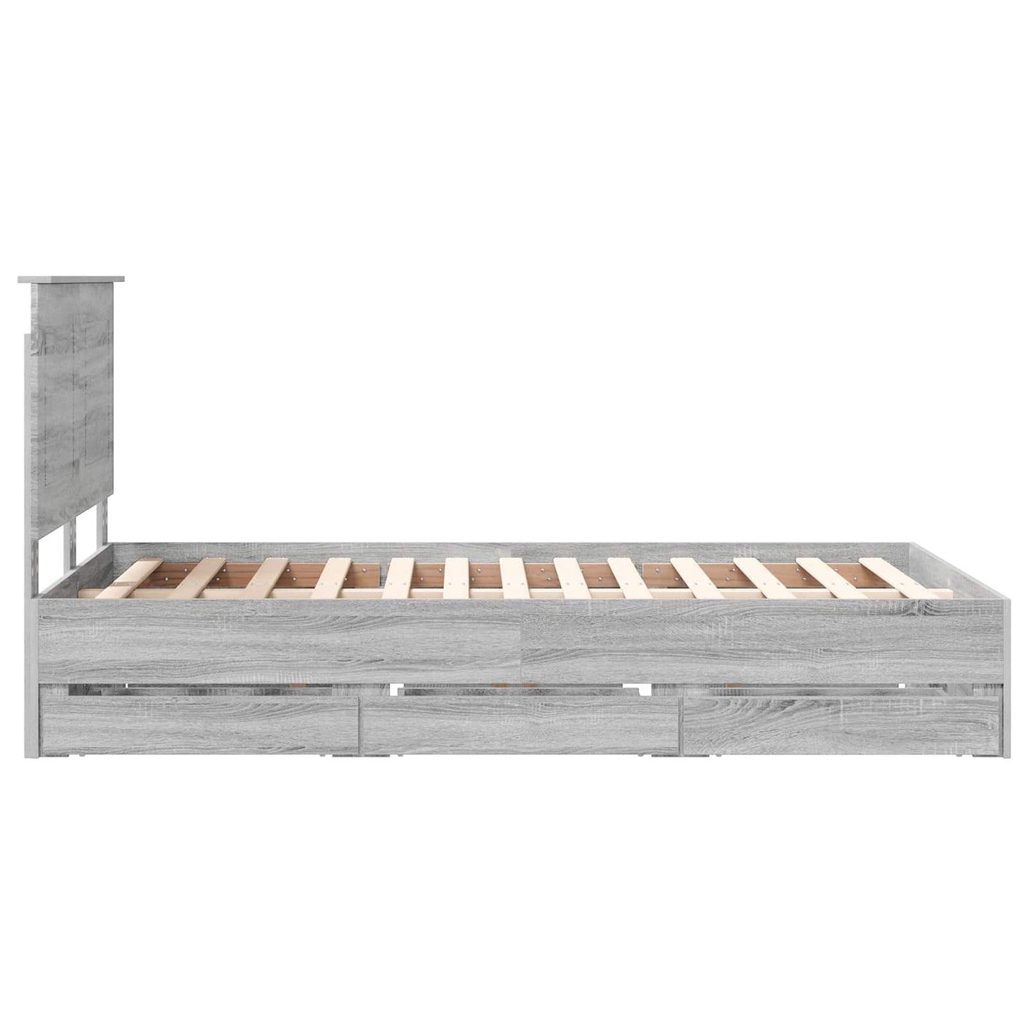 vidaXL Bettrahmen Graues Sonoma 120 x 200 cm Ingenieurs Holz