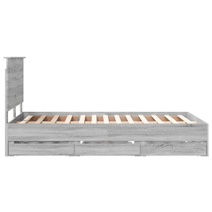 vidaXL Bettrahmen Graues Sonoma 120 x 200 cm Ingenieurs Holz