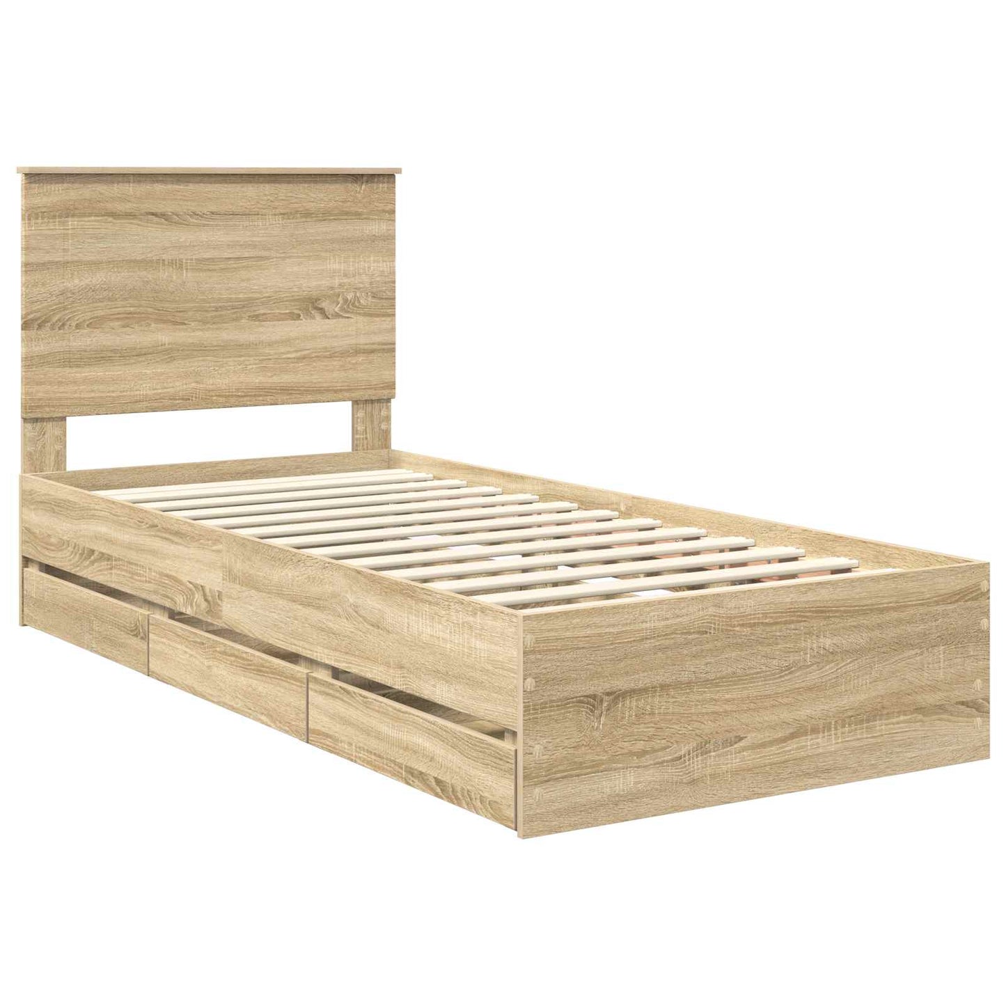 vidaXL Bettrahmen Sonoma-Eiche 100 x 200 cm Ingenieurs Holz