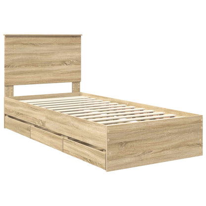 vidaXL Bettrahmen Sonoma-Eiche 100 x 200 cm Ingenieurs Holz
