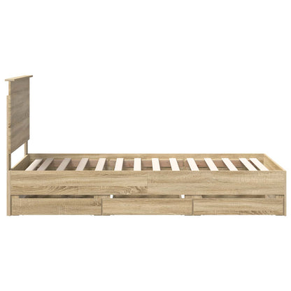 vidaXL Bettrahmen Sonoma-Eiche 100 x 200 cm Ingenieurs Holz